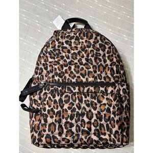 NWT Kate Spade Large Camden Quilted Leopard Animal Backpack Brown Black Bag $399